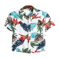 Majice za plažu Avamo za muškarce opuštene fit havajske majice kratkih rukava Tropsko cvjetno tiskano
