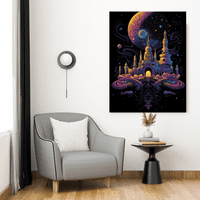 Cosmic Fantasy - Celestial Moon Magic Canvas Wall Art