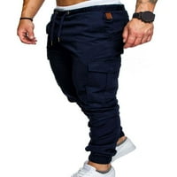 Calsunbaby muške slatke fit casual dugačke hlače s ravnim nogama Olovka Jogger Streetwear Cargo Hlače