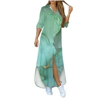Popustite cijene na vrhunskim proizvodima Himeway Udobno cijeli dan Duge elegantne haljine s dugim rukavima Duga plaža Tie Dye Sundress Lounge majica Maxi Haljina Green M
