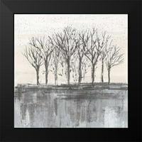 Vassileva, Silvia Crni moderni uokvireni muzej umjetnički print pod nazivom - Drveće u zoru II neutralno