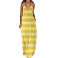 Formalna haljina s dugim rukavima dugačka maxi haljina A-line s dugim rukavima otisnuta žuta s
