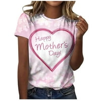 Amidoa Happy Maine's Majke Majice Žene Ležerne prilike majica Okrugli vrat kratkih rukava Pulover bluza