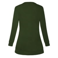 Blouze Boho za žene modne žene casual čvrsti prelazinje tanjivanje dugih rukava V-izrez majica bluza vojska zelena xs