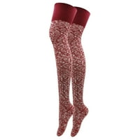 Wendunide čarape žene bedrine visoko pamučne pletene zimske čizme čarapa Vintage toplo ekstra dugačka