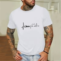 Smiješne majice za muškarce Ljetni modni casual okrugli vrat Print majica kratkih rukava bijeli l