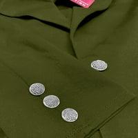OrlyCollection Ženski peplum blazer sa srebrnim dugmićima Visoka jakna