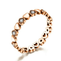 Mnjin Love Micro-Inlaid cirkon zvona jednostavan i prekrasan dijamantski prsten nakit zaljubljenih,