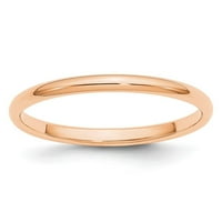 10k ružičasto zlato pola okrugle muške dame vjenčane prsten veličine 5