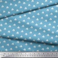 Soimoi Blue Rayon tkanina jahta i valovi nautička tkanina za ispis sa širokim dvorištem