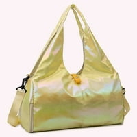 Dijamantna ženska torba za vikendicu Veliki kapacitet Pearlescent vanjska jednostavna torba, žuta