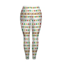 Ženski sportski casual božićni digitalni tisak Stretchy Skinny teleće hlače