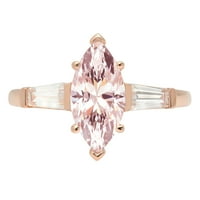 2.0ct Marquise rez ružičasti simulirani dijamant 14k Gold Gold Gold Gold Angagement Kamena prstena veličine