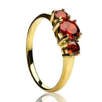 Žuti zlatni prsten za pasijans, rubin vjenčani prsten, obljetni prsten, prijedlog prsten, zaručnički