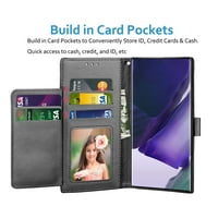 Galaxy Note Ultra 5g, Galaxy Note ultra PU kožna futrola, njje [Kickstand] Luksuzna fusela PU kožna futrola Flip Folio Cover [CARD SLOTS] [Slots]