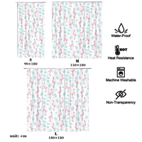 Flamingo Print Tuš za tuširanje Vodootporne tkanine zaslon za kupatilo sa kukom sa kukom-A, 150 *
