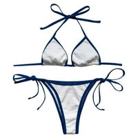 Booker ženske bikini pune boje prugasta čipkasta odvojena kupaći kostim visoka elastičnost izdržljiva