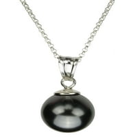 Sterling srebrna lanac ogrlica tamno simulirani biserni privjesak napravljen sa Swarovski kristali 16