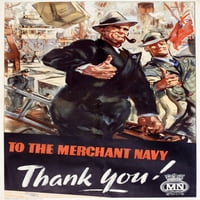 WW poster, do trgovačke mornarice, hvala poster Print by Mary Evans Slika Librayonslow Aukcije Limited
