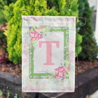 Amerika Zauvijek Proljetni monogram Vrt Lapt za zastavu T Dvostrana vertikalna na otvorenom, dvorište, travnjak, sa prekrasnim svijetlim cvjetnim dizajnom, Hydrangea, ljetna okućnica za zastavu