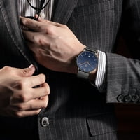 Muškarci Minimalistički satovi Modni jednostavni kvarcni ručni sat za muškarce Analogni datum vodootporni satovi sa nehrđajućim čeličnim mrežama poklon za muškarce