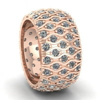 Prirodno 5,00ct okrugli rez Diamond Wide 5row Anniversantni vjenčanje vječni prsten 18k zlato IJ Si2