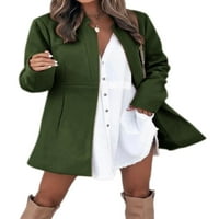 Cindysus ženska posudna jakna s dugim rukavima dame obični kardigan čvrsta boja zima otvorena prednja
