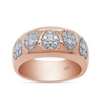 0. Carat okrugli rez bijeli prirodni dijamantski vjenčani prsten za naglašavanje srca u 14K ružičastom