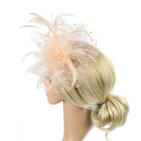 Rosarivae Gaze Feather Headdress Creative Bead Flower Band Bridal Photo Prop dlaka