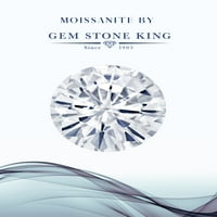 Gem Stone King Sterling Srebrna srčana košuljica Ring Oval Aquamarine Moissine