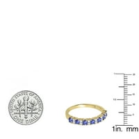 DazzlingRock kolekcija okrugla tanzanite i bijeli dijamantni svadbeni godišnjica vjenčanica za žene u 10k žuto zlato, veličine 5