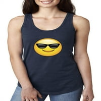 - Ženski trkački rezervoar Top - Emoji sa sunčanim naočalima