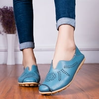 DMQupv ženske cipele cipele cipele s jednom šupljim od tiskane kože, casual ženske casual cipele meke cipele za žene s ravnim cipelama nebesko plavo 7,5