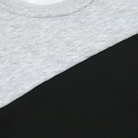 Muškarci Ležerni pulover Dugi rukav s dugim rukavima Okrugli izrez Sportska dukserica Top Grey, XXL