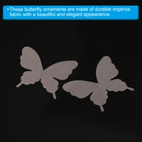Uxcell ormarza Leptir Ornament, tkaninski leptiri lukovi leptir ukrasni aparat, sivo ružičasto