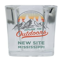 Nova stranica Mississippi istražuju na otvorenom Suvenir Square Base alkohol Shot Staklo 4-pakovanje