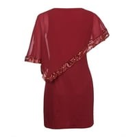 Šifonske haljine za prekrivanje za žene Formalno okrugle vrata bez rukava Midi haljina plus veličina
