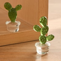 Staklene kaktuse umjetnička ruka puhala figurine Glačni minijaturni kaktus simulacije pustinjskih biljaka kolekcionari kućni stolni ukras ukras