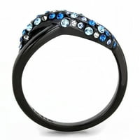 Crni ženski prsten Anillo para mujer y ninos unise dece 316L prsten od nehrđajućeg čelika sa gornjim klasom kristala u više boja