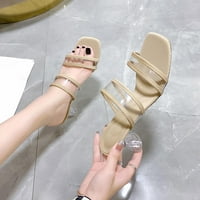 Nove prozirne cipele s visokim petom sa papučama kvadratnih nožnih prstiju