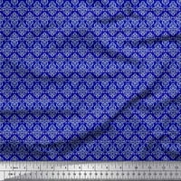 Tkaninska tkaninska tkanina Soimoi plava pamučna palmete Damask Ispis tkanina sa širokim dvorištem