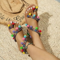 Lydiaunistar Ljetni dame cipele ravne pete otvorene nožne sanduke casual ženske sandale flip flops multicolor