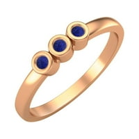 Okrugli oblik LAPIS-ov ženski zaručnički prsten za angažman Sterling srebrna ruža Vermeil