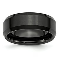 Black keramički prsten za venčanje vjenčana udobna ivica četkana i polirana