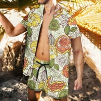 SkPabo muške havajske majice casual gumb s kratkim rukavima s kratkim rukavima ljetna plaža tropska
