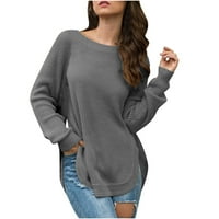 Voncos džemperi za žene - dugi rukav okrugli vrat casual na pulover za čišćenje ženske džempere vrhovi