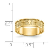 14k žuti zlatni prsten za vjenčanje polirani i satenski prelazak 5