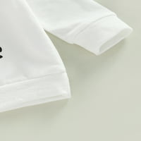 SUNISERY CHISTS CHISTLER DIJELOVI DIJELOVI Odjeća za odjeću Xmas Dr. Pismo Ispis dugih rukava + povremeni plairani blještavi hlače bijela 0- mjeseci