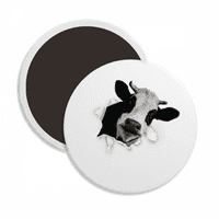 Mlečne krave Uticali slomljeni papir za životinje Round CERCS Frižider Magnet održava ukras