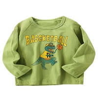 Capreze Crew majice izrez za životinje Pulover za dječake Slatka crtana majica Reprodukcija pisma Ispisani Jesen Green